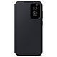 Samsung Smart View Wallet Case Noir Galaxy S23 FE Etui à rabat avec affichage date/heure et porte-carte pour Samsung Galaxy S23 FE