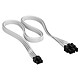 Corsair Premium PCIe cable (single connector) type 5 Gen 5 - White Type 5 Gen 5 8-pin (6+2) individually shielded PCIe cable - White