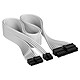 Corsair Premium Câble d'alimentation ATX 24 broches type 5 Gen 5 - Blanc Câble d'alimentation ATX 24 broches type 5 Gen 5 à gainage individuel - Blanc