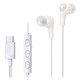 JVC HA-FR9UC White USB-C in-ear headphones with remote control and microphone