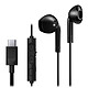 JVC HA-FR17UC Black USB-C in-ear headphones with remote control and microphone
