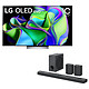 LG OLED65C3 + S95QR Téléviseur OLED EVO 4K UHD 65" (165 cm) - 120 Hz - Dolby Vision IQ - Wi-Fi/Bluetooth/AirPlay 2 - G-Sync/FreeSync Premium - 4x HDMI 2.1 - Google Assistant/Alexa - Son 2.2 40W Dolby Atmos + Barre de son 9.1.5