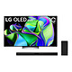 LG OLED48C3 + SN5 Téléviseur OLED EVO 4K UHD 48" (121 cm) - 120 Hz - Dolby Vision IQ - Wi-Fi/Bluetooth/AirPlay 2 - G-Sync/FreeSync Premium - 4x HDMI 2.1 - Google Assistant/Alexa - Son 2.2 40W Dolby Atmos + Barre de son 2.1 
