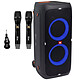 JBL PartyBox 310 + Gemini GMU-M200 Black Portable Bluetooth speaker 240 W - Built-in battery - Illuminated effects - Microphone/guitar sockets - USB/AUX - IPX4 - Trolley handle and wheels + Pack of 2 unidirectional wireless microphones (cardioid)