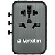 Verbatim UTA-05 Adaptateur universel de voyage avec 2 ports USB-C PD et QC 4+ et 2 ports USB-A