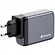 Verbatim GNC-100 Cargador de pared GaN con 2 puertos USB-C PD 100 W, 1 puerto USB-C PD 65 W y 1 puerto USB-A QC 3.0