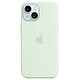 Apple Silicone Case with MagSafe Menthe Douce Apple iPhone 15 Coque en silicone avec MagSafe pour Apple iPhone 15
