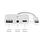 Opiniones sobre Adaptador Nedis Multi-Puerto USB-C a USB, USB-C y Jack 3,5 mm - 10 cm - Blanco