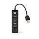 Nedis Hub USB-A vers 4x Ports USB-A (UHUBU2420BK) Station d'accueil USB-A vers 4x USB-A 2.0