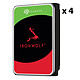 Seagate IronWolf 4 To (ST4000VN006) (x 4) 4 x Disques durs 3.5" 4 To 5400 RPM 256 Mo Serial ATA 6 Gb/s pour NAS (bulk)