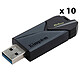 Kingston DataTraveler Exodia Onyx 64 GB (x 10) 10 memorias USB 3.0 de 64 GB con tapa retráctil y llavero