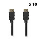 Nedis Lot de 10 câbles HDMI haute vitesse avec Ethernet Noir (2 mètres) Lot de 10 câbles HDMI 1.4 4K haute vitesse avec Ethernet Noir - 2 mètres