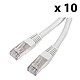 Paquete de 10 cables RJ45 categoría 6 F/UTP de 3 m (Beige) Paquete de 10 cables de red Cat 6