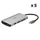 D-Link DUB-M810 (x 5) 5 x Hubs USB-C 8-en-1 vers HDMI/Ethernet/USB/USB-C/microSD/SD