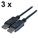 Lot de 3x Cordons DisplayPort 1.2 mâle/mâle (2 mètres) Lot de 3x Cordons DisplayPort