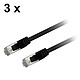 Textorm Set of 3x RJ45 CAT 6 FTP cables - male/male - 3 m - Black Set of 3x RJ45 category 6 FTP copper cables AWG 26/7 shielded sheath - TX6FTP3N