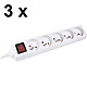 Pack of 3x 5-socket power strips with switch (White) Pack of 3x 5-socket power strips with switch (white)