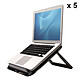 Set di 5x supporti per notebook QuickLift della serie I-Spire di Fellowes Confezione da 5x supporti ergonomici pieghevoli e trasportabili per laptop - Nero