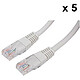 Pack of 5x RJ45 category 5e UTP cables, 5 m (Beige) Pack of 5x RJ45 category 5e UTP cables, 5 m