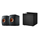 KEF LS50 Wireless II Carbon Black + Kube 10b Active wireless speakers 2 x 380W - MAT technology - Wi-Fi/Bluetooth/Ethernet - Chromecast/AirPlay 2 - HDMI eARC + 300 Watt subwoofer with 250 mm driver