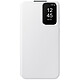 Samsung Smart View Wallet Case Blanc Galaxy A55 5G Etui à rabat avec affichage date/heure et porte-carte pour Samsung Galaxy A55 5G
