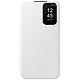 Samsung Smart View Wallet Case Blanc Galaxy A35 5G Etui à rabat avec affichage date/heure et porte-carte pour Samsung Galaxy A35 5G