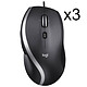 Logitech M500S (x3) 3x Wired mouse - right-handed - 4000 dpi optical sensor - 7 buttons