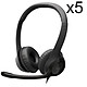 Logitech USB Headset H390 (x5) 5x USB headset with noise-cancelling microphone for PC and MAC