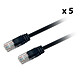 Textorm RJ45 Cable UTP CAT 5E - macho/macho - 0,5 m - Negro (x 5) 5 x RJ45 cables de cobre UTP de categoría 5e AWG 26/7 - TX5EUTP0.5N