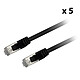 Textorm Câble RJ45 CAT 6 FTP - mâle/mâle - 2 m - Noir (x 5) 5 x Câbles RJ45 catégorie 6 FTP brins cuivre AWG 26/7 gaine blindée - TX6FTP2N
