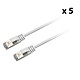 Textorm Cable FTP RJ45 CAT 6 - macho/macho - 3 m - Blanco (x 5) 5 cables de cobre FTP RJ45 de categoría 6 AWG 26/7 con cubierta apantallada - TX6FTP3B