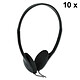 MCL Pack of 10x Wired Stereo Headphones with Volume Control Pack of 10 wired stereo headphones with volume control