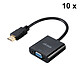 Akasa Pack of 10x HDMI / VGA adapters Pack of 10x HDMI to VGA adapters - 20 cm