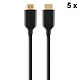 Belkin Confezione di 5x cavi HDMI 2.0 Premium Gold con Ethernet - 1 m Confezione da 5 cavi Premium HDMI placcati in oro con Ethernet - 1 metro