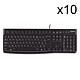 Logitech Keyboard K120 (x10) 10x Wired Keyboard - splash-proof - QWERTY, French