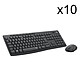 Logitech MK295 (Grafite) (x10) 10x Set mouse e tastiera wireless (AZERTY francese)
