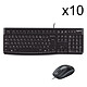 Logitech Desktop MK120 (x10) 10x Mouse + keyboard set (AZERTY French)