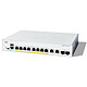 Cisco Catalyst 1300 C1300-8P-E-2G Conmutador web gestionable de nivel 3 8 puertos PoE+ 10/100/1000 Mbps + 2 puertos combo 1 GbE/SFP
