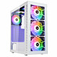 Kolink Observatory HF Glass ARGB White Medium tower enclosure with tempered glass front panel, hinged tempered glass side panel and addressable RGB lighting