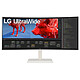 LG 37.5" LED - 38WR85QC-W Ecran PC UltraWide WQHD - 3840 x 1600 pixels - 1 ms (gris à gris) - 21/9 - Dalle IPS incurvée - HDR10 / DisplayHDR 600 - 144 Hz - FreeSync Premium Pro / G-SYNC compatible - DisplayPort/HDMI/USB-C - Hauteur réglable - Blanc