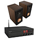 Taga Harmony HTR-1500CD Noir + Klipsch RP-600M II Noyer Pré-amplificateur à tubes 2 x 120W avec lecteur CD et tuner FM/DAB+ - Bluetooth + Enceinte bibliothèque 100 Watts (par paire)