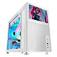 Mars Gaming MC-LCD White Mini-tower case with side window, Mesh front panel and integrated 8" LCD screen