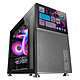 Mars Gaming MC-LCD Black Mini-tower case with side window, Mesh front panel and integrated 8" LCD screen