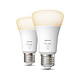 Philips Hue White Ambiance E27 A60 9.5 W Bluetooth x 2. Pack of 2 E27 A60 - 9.5 Watt bulbs.