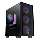 Xigmatek NYX Air II. Mini Tower case with tempered glass window, mesh front panel and 4 fixed RGB fans.
