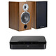 Bluesound Powernode Edge Noir + Cabasse Antigua MT32 Noyer Ampli Hi-Fi stéréo 2 x 40 Watts - Hi-Res Audio - DAC 24 bits/192 kHz - Wi-Fi/Bluetooth aptX HD - AirPlay 2 - Gigabit Ethernet - HDMI eARC - Multiroom + Enceinte bibliothèque 75 W (par paire)