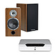 Bluesound Powernode Edge Blanc + Cabasse Antigua MT32 Noyer Ampli Hi-Fi stéréo 2 x 40 Watts - Hi-Res Audio - DAC 24 bits/192 kHz - Wi-Fi/Bluetooth aptX HD - AirPlay 2 - Gigabit Ethernet - HDMI eARC - Multiroom + Enceinte bibliothèque (par paire)