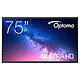 Optoma 5753RK. 75" Interactive Touch Screen - 4K UHD - Glossy Panel, Haze 3 to 8% - 8 ms - 420 cd/m² - HDMI/DP/USB-C - Wi-Fi/Gigabit Ethernet - 64 GB Storage - OPS Slot - Google EDLA Certification - Sound 2.0 36 Watts.