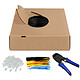 Kit de cableado Goobay RJ45 categoría 6 U/UTP 100 m (Negro) . Kit de cableado de red RJ45 Cat 6 con 1x cable de 100 m, 1x herramienta de crimpado, 100x abrazaderas, 100x conectores RJ45.