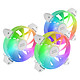 Mars Gaming MF-3A (White) . Pack of 3 120mm Frameless Case Fans with ARGB LED .
